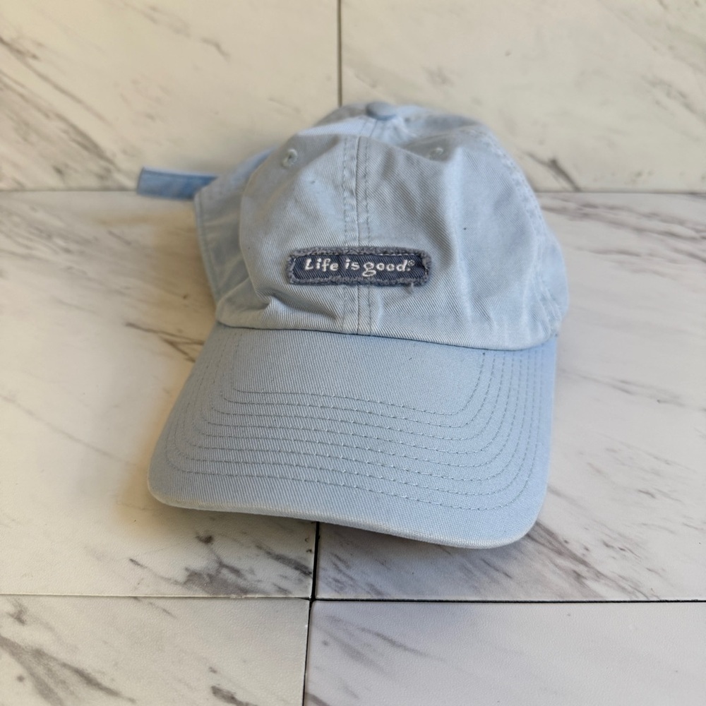 Life is Good Light Blue Cotton Adjustable Dad Hat Baseball Cap